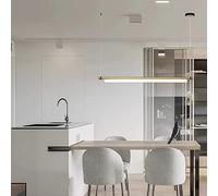 LED Pendant Lamp Dining Table Strip Hanging Lamp Height Adjustable Pendant Lamp 6000K White Light Metal Chandelier Kitchen Island Bar Dining Living Room Office Ceiling Light,Black,80cm