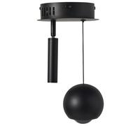 Beliani Led Pendant Lamp Mabole Metal Black, Black
