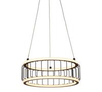 LED Pendant Light Black Cage Drum 40W 4621lm Dimmable 38cm Ceiling Light Modern