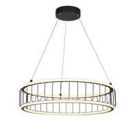 LED Pendant Light Black Cage Drum 46W 5517lm Dimmable 58cm Ceiling Light Modern