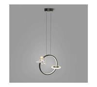 LED Pendant Light chandeliers fixtures Metal Ring with Black Finish,Modern Lamp Creative Resin Astronaut Hanging Lights Bedside Suspension Lamps for Bedroom Simple Room Chandeli