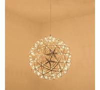 LED Pendant Light Chrome Hanging Lamp, Firework Dandelion Sputnik Small Chandelier Ceiling Lighting Fixture, Postmodern Suspended Lamps for Dining Room Bedroom Kitchen(3000K,Dia-30cm) (3000k Dia2