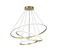 Led Pendant Light,Dimmable 3 Ring Acrylic Chandelier Lighting Fixture,Gold Adjustable Chandeliers for Kitchen Island Dining Room Living Room Bedroom Foyer Hanging 20+40+60Cm/