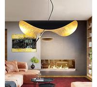LED Pendant Light Gold Leaf Chandelier Creative Hat Pendant Lamp Modern Dining Table Lamp Height Adjustable Hanging Lamp Kitchen Study Bedroom Living Room Ceiling Pendant Lamp Black,60cm