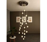 LED Pendant Light K9 Crystal Bullet Hanging lamp Adjustable Height Inside Decorative Chandelier Dining Table lamp for Villa Stairs Loft Living Dining Room Bedroom,6000K,5×G4 Comfortable