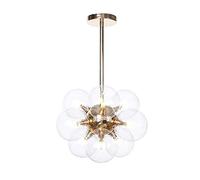 LED Pendant Light Nordic Modern Glass Ball Chandelier 9-Light G4 Semi-Flush Mount Ceiling Light Bar Cafe Restaurant Dining Table Hanging Lamp Home Decoration[Energy Class Yellow Small Gift