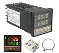 LED PID Temperature Controller Kits, REX-C100 Digital Intelligent Thermostat for Industrial Equipment, Homebrewing SSR Solid State Relay
