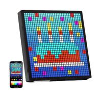LED Pixel Art Display, 64x64 Programmable Pixel Screen, DIY Graffiti Text, Digital Alarm Clock Matrix Panel with App Control, Perfect for Wall Art & Gaming Room Decor
