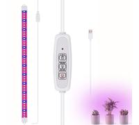 LED Plant Grow Light Strip, 48LED Grow Lamp Bar for Indoor Plants with Timer, Full Spectrum/Dimmable/USB Plug-in Plant Light for Gardening Greenhouse Hydroponics (1 Strip)