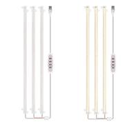 LED Plant Grow Light Strips 6 2W 126LED 4000K Bright Lamp with 12H 16H Timer 5 Dimmable Brightness Growth for Green House Hydroponics Succulent 3 Bars