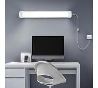 LED Plug in Wall Light Under Cabinet Lights Magnetic Wall Sconces with Switch and Plug Modern Strip Wall Lamps with Power Cord for Wardrobe Cupboard Living Room Kitchen (White White Light,60cm)