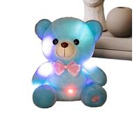 LED Plush- Adorable Bow Bear with Illuminated Feature, Soft Huggable Stuffed Animal, Ideal Present for Children, Home Decor, Travel, Valentine's Day Surprise | Girls Bedroom Living