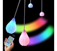 LED Poi Balls Set of 2 - Flower-Shaped USB Rechargeable POI Balls with Remote Control for Beginners & Professionals | Poi Juggling Balls for Kids & Adults | 1 Pair of Glowing Premium Flower Poi