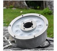 LED Pool Underwater Light - Submersible LED Ring Fountain Lamp, 12/24V Low Voltage Middle Hole LED Pond Lights, IP68 Waterproof Stainless Steel Landscape Lights, for PAquarium(Blue,9W)