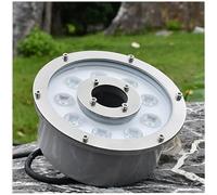 LED Pool Underwater Light, Submersible LED Ring Fountain Lamp, IP68 Waterproof Stainless Steel Landscape Lights, 12V Low Voltage Middle Hole LED Pond Lights, for Aquarium, Garde(Cold White,24W(12V))