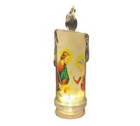 Led Prayer Religious Flameless Candles Catholic Candles Baptism Candle Led Candle for Christmas Easter Gift, Real Wax Baptism Candles Christian Catholic Home Decor Candles Nativity Candles (style6)