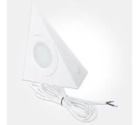 LED Pressed Steel Matte White Under Cabinet Triangular Light | 2W 200lm CCT Colour Selectable | Kitchen Lighting | 240V (Pack Size : 3)