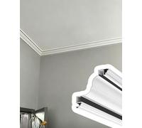 Led Profile Aluminum Ceiling Moulding Diffuser Track with Black PC Cover, Up& Down Wall Washer Channel for Warm Indirect Dual Light, Surface-Mounted(850cm/334.6in/27.9ft)