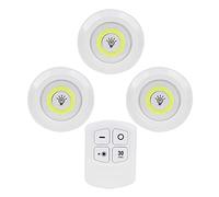 LED Puck Lights Wireless Under Cabinet Lighting Battery Powered with Remote Control Dimmer Timer for Closet Night Lights 3 Pack