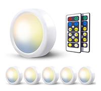 LED Puck Lights with Remote Control, 3 Color Temperature Battery Operated Under Cupboard Lights Wireless Display Cabinet Lighting Kitchen Under Counter Lights Battery Spot Light for Stair Closet Shelf