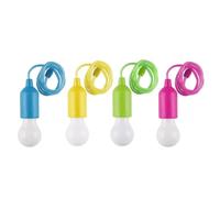 LED Pull Cord Light 4PCS Portable Hanging Battery Operated Camping Lamp Bulb for Party Weddings Festivals Lighting Camping Child Room Decoration Pull Cord Light Bulb Camping Lights (No Battery)