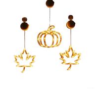 LED Pumpkin and Maple Leaf Window Lights Battery Operated Halloween Autumn Decorative Lighting for Homes and Businesses (Group of B)