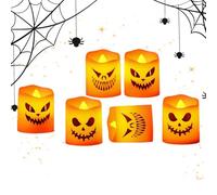 LED Pumpkin Lights,Thanksgiving Pumpkin LED Flameless Candles - Home Holiday Decoration, Horror Halloween Light for Festival Escape Room Garden Paths