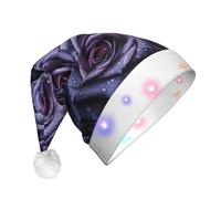 LED Purple Rose Christmas Hat Adult Unisex Christmas Hat New Year Holiday Party