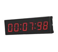 LED Race Timer 2.3in Red Display 6 Digit Professional Stable Countdown for Exams Interviews 12/24 Hour Multifunctional Gym Timer Aluminum Alloy Clock for Public Institutions