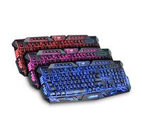 LED Rainbow Backlit Keyboard Wired Crack Pattern Computer PC Gaming Keyboard