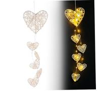 LED Rattan Hearts Wall Decals Wall Hanging for Wedding Party Ornaments Craft Gifts (Battery Included)..