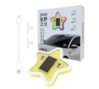 Led Rear Ambient Light, Solar Powered Star, Car Light with Usb Rechargeable Wireless Design Vehicle Lighting for Interior Windshield Display for Suv Truck Rv Camping Outdoor Home 3.74 × 3.89 Inch