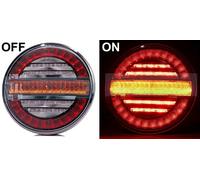 LED REAR ROUND HAMBURGER LAMP LIGHT + PROGRESSIVE DYNAMIC SEQUENTIAL INDICATOR
