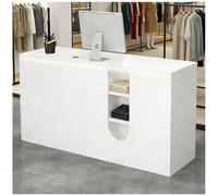 LED Reception Counter with Display Shelves Sales Counter with Lockable Drawer 160x55x90cm Modern Design for Retail & Hospitality Stylish Welcome Desk