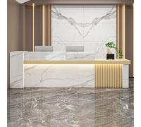 LED Reception CounterModern Checkout Desk with Lockable Drawers & Storage Shelves Stylish Cashier Station for Beauty Salons & Retail Markets Functional & Elegant Design