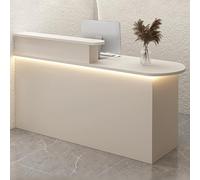 LED Reception Desk with Keyboard Tray - Modern Office Counter for Business and Retail Spaces Stylish Design Functional Lighting Ergonomic Workstation