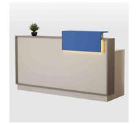 LED Reception Desk with Lockable Drawer, Small Front Desk for Office, Lobby & Beauty Salon, Modern Reception Table, 39.3"x19.6"x39.3" - Stylish & Functional Furniture