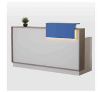 LED Reception Desk with Lockable Drawer, Small Front Desk Table for Office, Lobby & Beauty Salon - Modern Design 55.1x19.6x39.3in