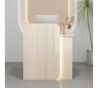 LED Reception Desk with Lockable Drawers | Compact Retail Checkout Counter for Office Lobby Beauty Salon Modern Design Stylish Customer Service Station