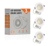 Led Recessed Ceiling Downlights Pack Of 3 30W Cool White 6000K Slim Dimmable Adjustable Ip65