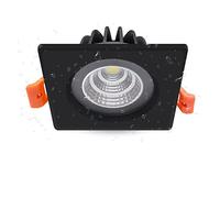 LED Recessed Ceiling Light,IP65 Waterproof LED Spot Light 5W 7W 12W 15W Black/White Square Recessed Downlight Bathroom Ceiling Lamp (Body Color : Black1, Emitting Color : Warm White)
