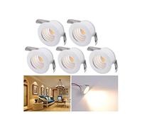 LED Recessed Ceiling Light Mini Spotlight 5Pcs, LED Under Cabinet Light Mini Small Downlight with Transforme 3W Warm White for Cabinet/Cupboard/Kitchen/Living Room