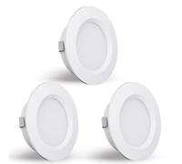 LED Recessed Ceiling Lights 3W 12V,LED Downlights Ceiling Dimmable 3000K Warm White,12mm Ultra Slim,Cutout Φ55-58mm, IP44 Bathroom Spotlights,12V Spot lights for Campervan,Kitchen,Boat,3 Pack,White