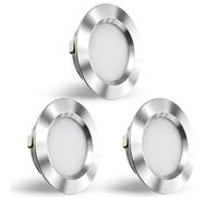 LED Recessed Ceiling Lights 3W 12V,LED Downlights Ceiling Dimmable 3000K Warm White,12mm Ultra Slim,Cutout Φ55-58mm, IP44 Bathroom Spotlights,12V Spot lights for Campervan,Kitchen,Boat,3 Pack,Silver