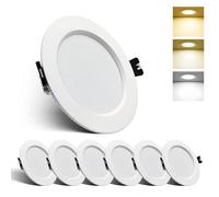LED recessed spotlights 230v 10W Ultra flat LED spotlights, warm white neutral white cold white with memory function, hole diameter Ø90-100mm, ceiling spotlights LED for bathroom kitchen, set of 6