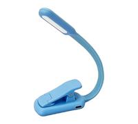 LED Rechargeable Book Light with Long Battery Life for Reading in Bed, Eye-Caring 4 Colour Temperatures & Stepless Dimming, Lightweight Flexible Clip-On Lamp for Book Lovers (Blue)