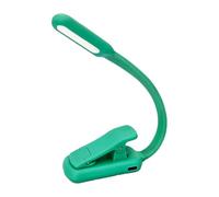 LED Rechargeable Book Light with Long Battery Life for Reading in Bed, Eye-Caring 4 Colour Temperatures & Stepless Dimming, Lightweight Flexible Clip-On Lamp for Book Lovers (Green)