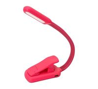 LED Rechargeable Book Light with Long Battery Life for Reading in Bed, Eye-Caring 4 Colour Temperatures & Stepless Dimming, Lightweight Flexible Clip-On Lamp for Book Lovers (red)