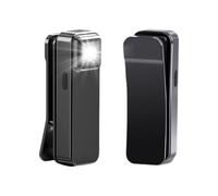LED Rechargeable EDC Clip on Torch Waterproof, 300 Lumens Dual Light Sources Brim Light, 5 Modes Lighting Pocket Light Torch, Flashlight for Working, Cycling, Reading, Safety Warning (Black)