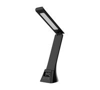 LED Rechargeable Lamp - Touch Control Desk Light, LCD Screen Display | Dimmable Bright Foldable Arm Lamp, Wireless Charger Built-in, Modern Study Bedroom Lighting with Clock Calendar Setup